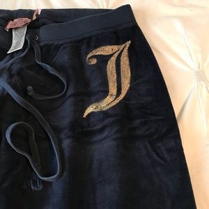 Juicy couture navy blue velvet pants.